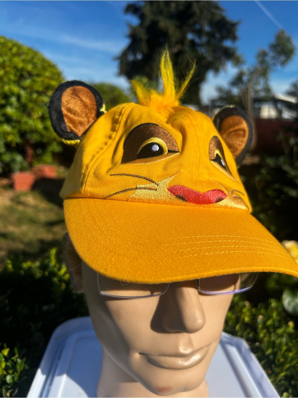Disney Boy’s Lion King Simba Ears Tail Face Hook & Eye Hat Size One